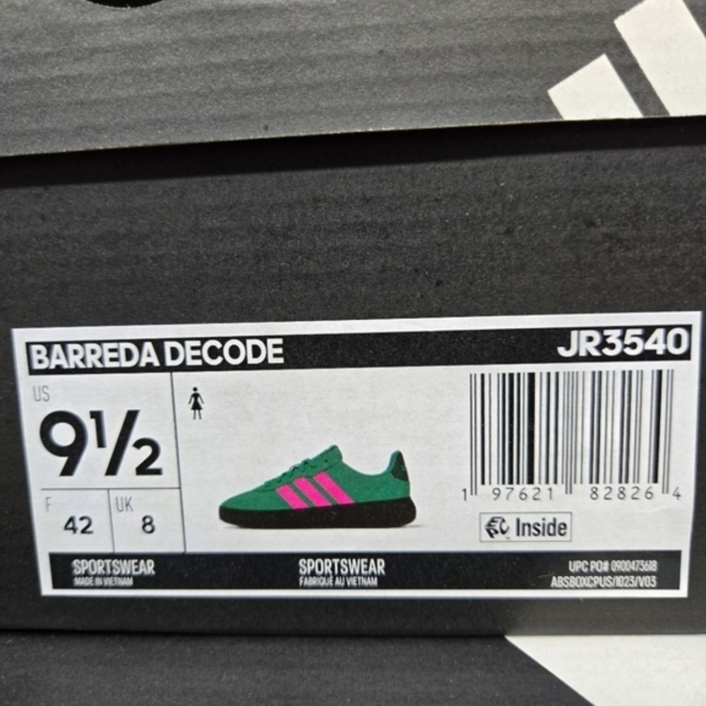 New adidas Barreda Decode 'Semi Court Green Lucid Pink' Women's Shoes Size 9.5 - Picture 8 of 8